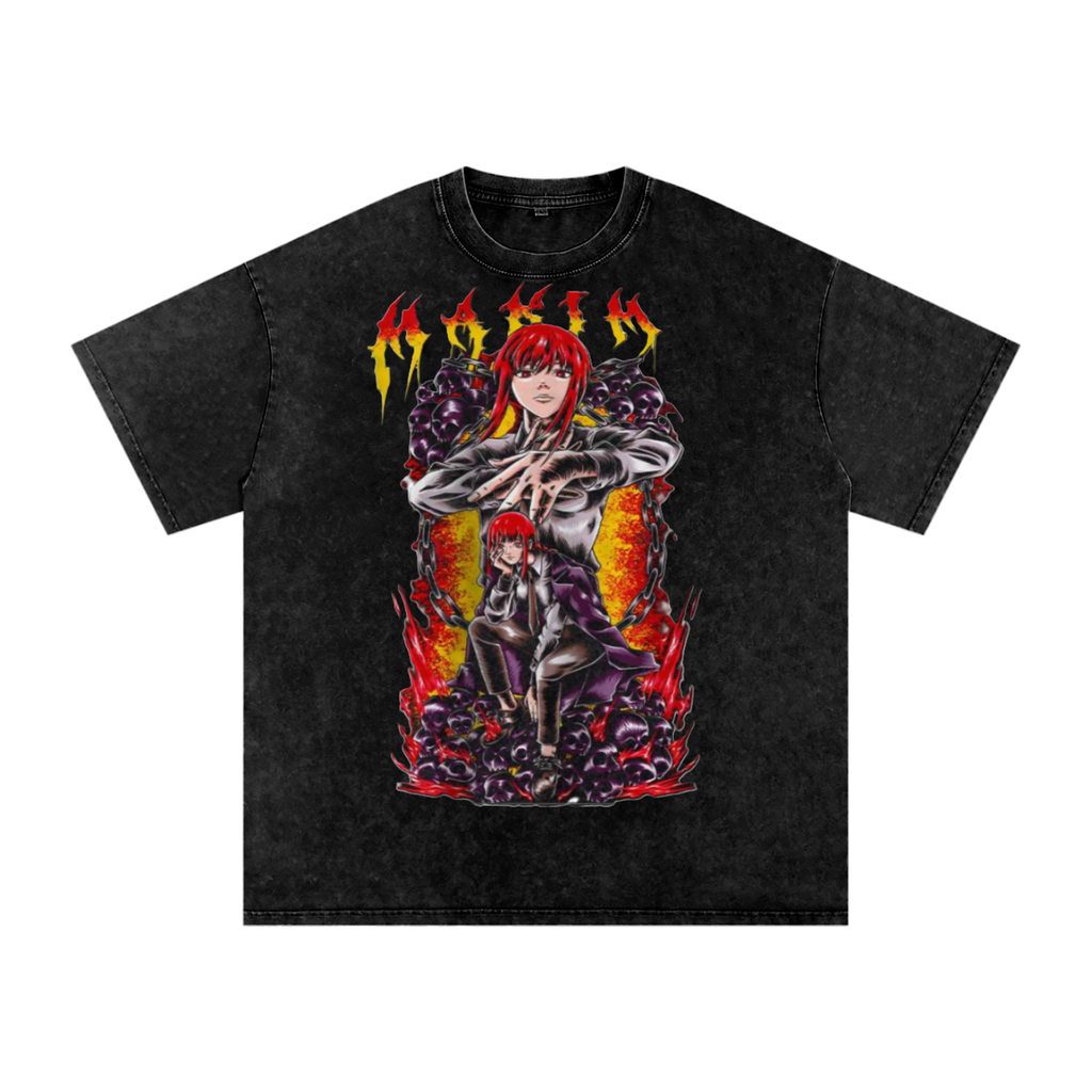 Makima Snow Washed Oversized Cotton T-Shirt