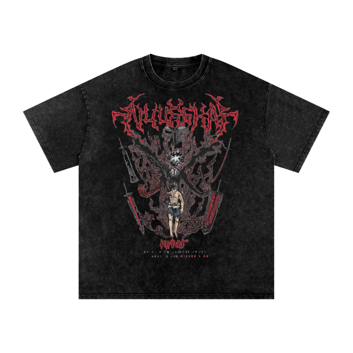 Asta Vintage T-Shirt | Black Clover Anime Streetwear | Oversized