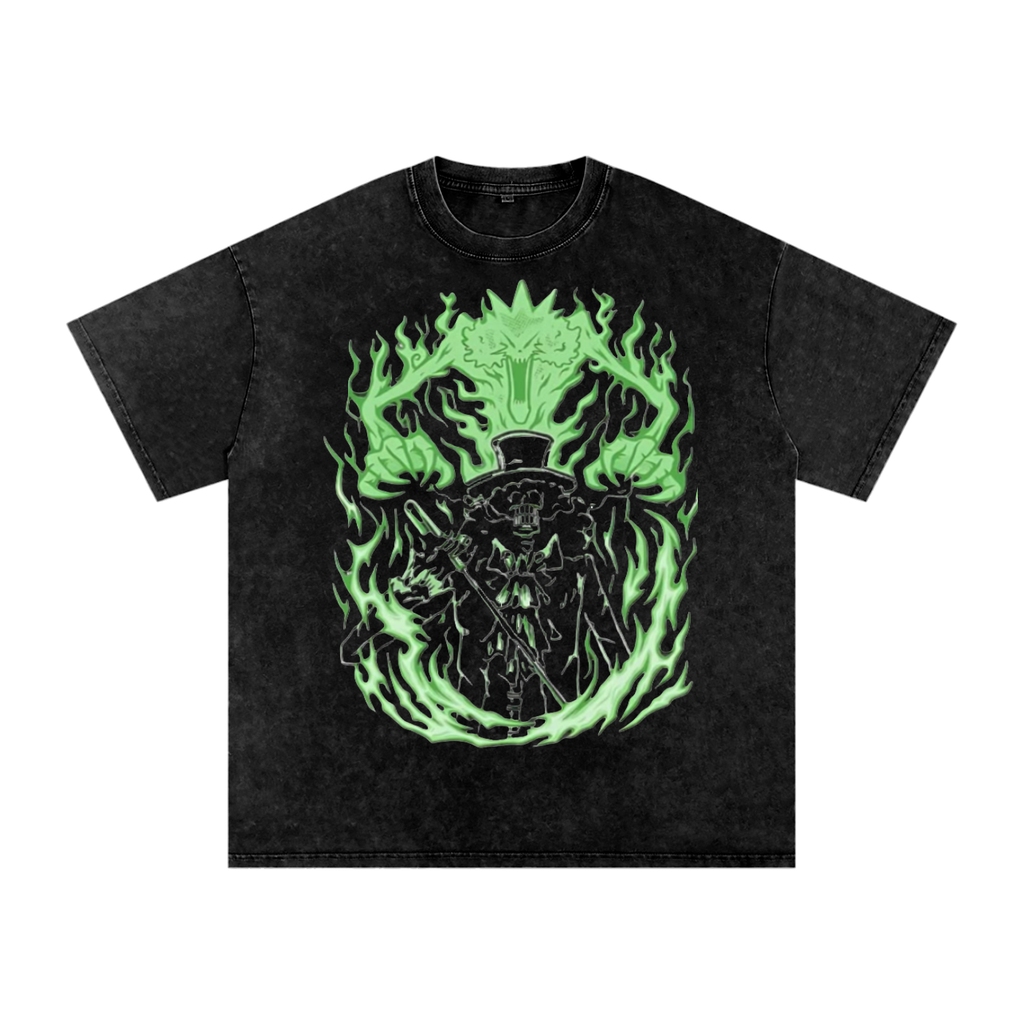 Black t-shirt with a green graphic design of Brook 