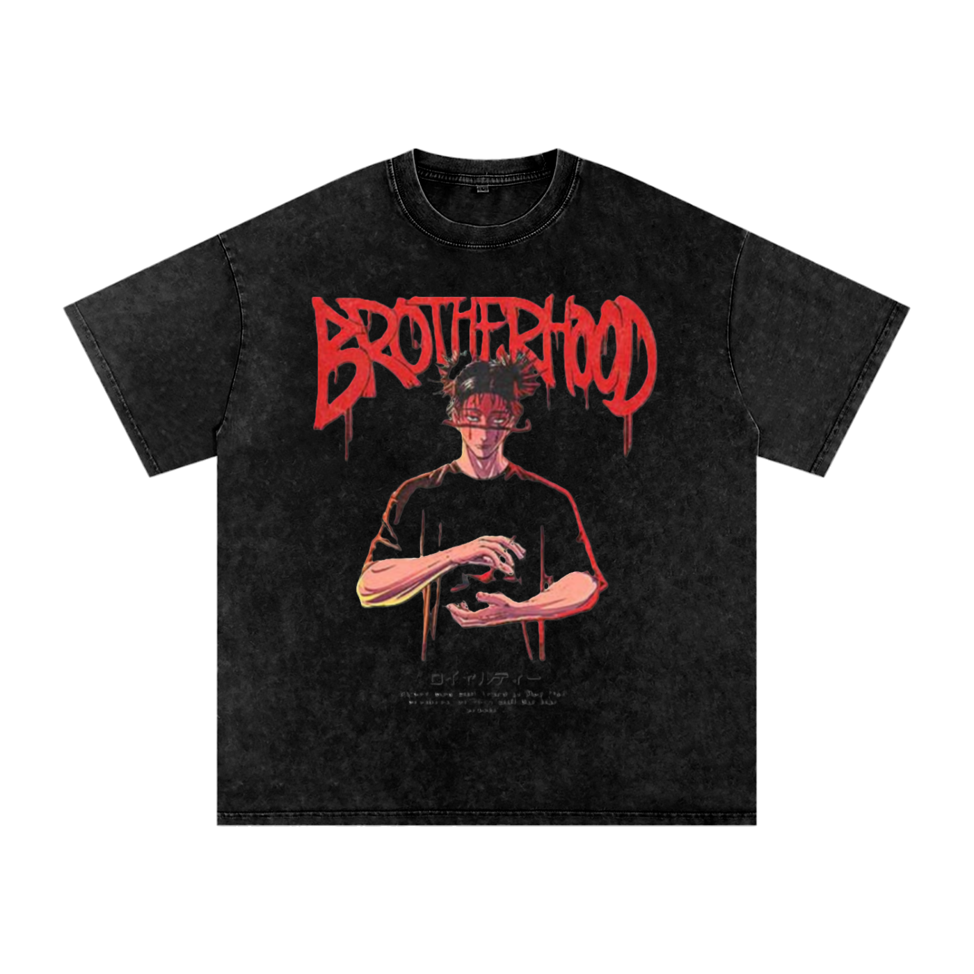 Black t-shirt with 'Choso Brotherhood' graphic design